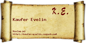 Kaufer Evelin névjegykártya